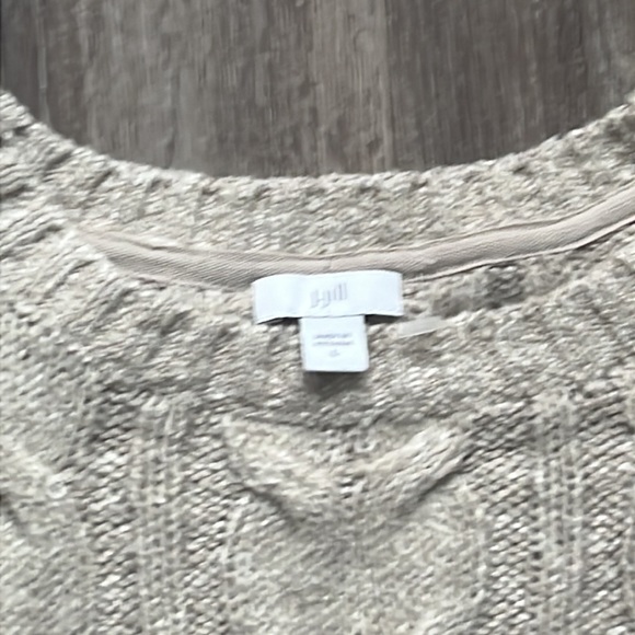 J. Jill Cotton Blend Cable Knit Sweater Vest Oatmeal Large - Picture 7 of 8